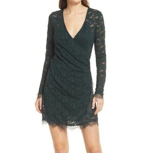Free People Dark Green Lace Dress